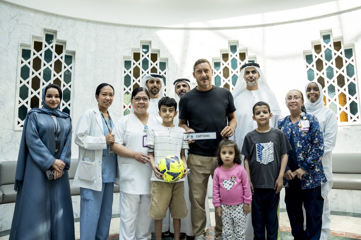 Italian Football legend Totti brings a smile to young football fans at PureHealth’s SKMC