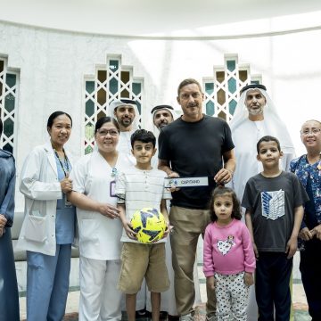 Italian Football legend Totti brings a smile to young football fans at PureHealth’s SKMC