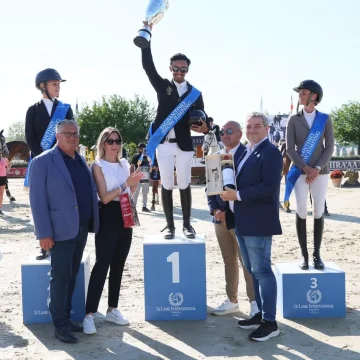 Knight Omar Al Marzouqi wins the Grand Prix show jumping title at the Monte Falco Championship in Italy