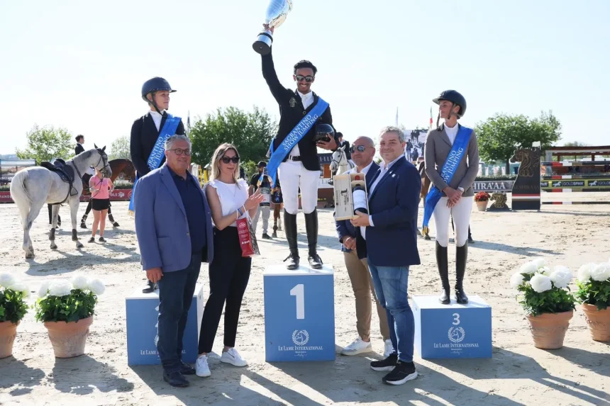 Knight Omar Al Marzouqi wins the Grand Prix show jumping title at the Monte Falco Championship in Italy